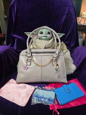 Patricia Nash Calvi Leather Shoulder Bag in Grey